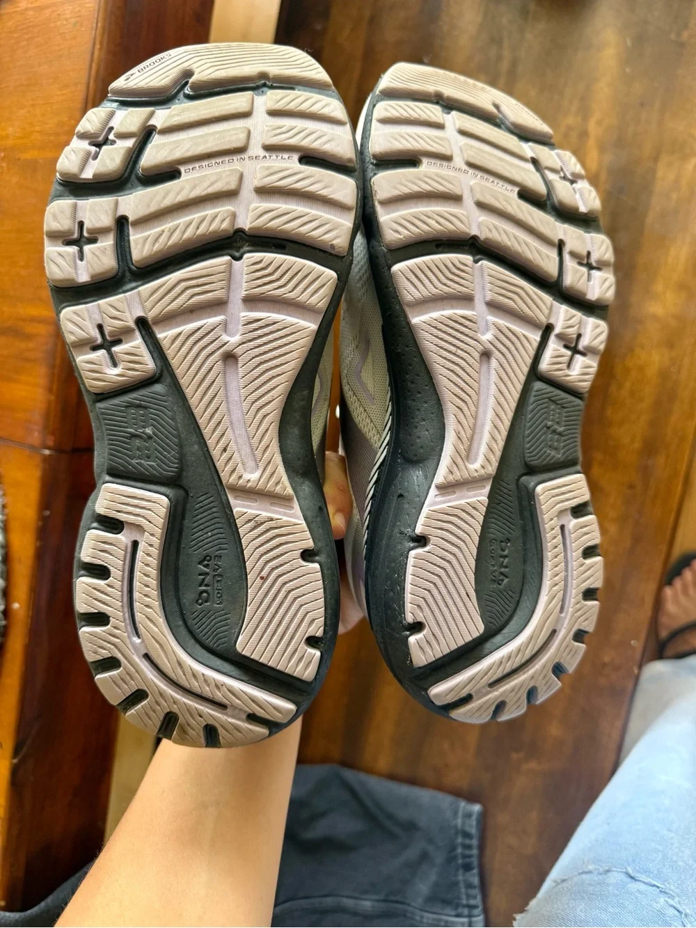 Brooks Women’s Adrenaline GTS Running Shoes - Light Gray with Lavender Accents
